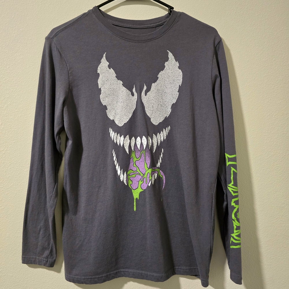 Marvel‎ Venom Boys Long Sleeve Graphic Shirt Gray Size XL 14/16